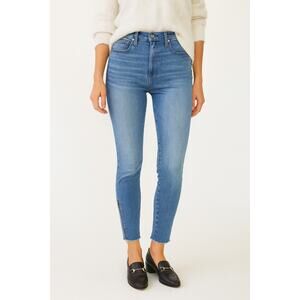 Frame Denim SZ 26 Le High Skinny Staggered Raw Hem Zipper Ankle